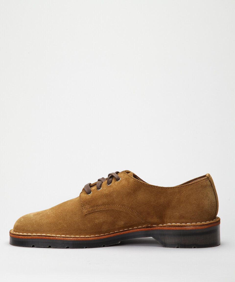 Solovair Casual 4 Eye Gibson Shoe-Tan Suede Shoes - Shoes Online ...